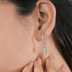 White Gold Radiant Cut Diamond Drop Earrings – Luxury Statement