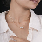 Solitaire Pear Lab Grown Diamond Wedding Pendent for Wedding Gift Attached Chain