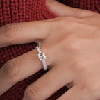 1 Carat Princess Diamond Lizzia Side Stone Ring