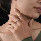 Exquisite Radiant Diamond Solitaire Ring in White Gold with Accent Stones