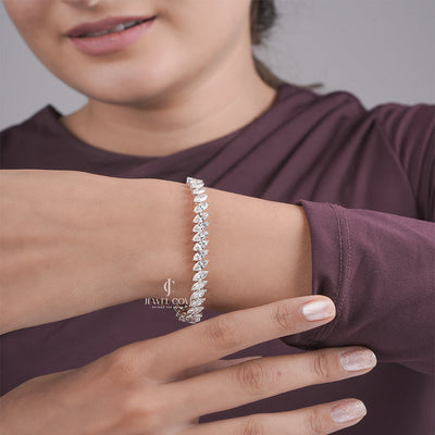 Exquisite Marquise Cut Lab Grown Diamond Bracelet Wedding Jewelry Collection, Engagement Bracelet