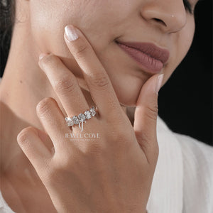 7CT Oval Moissanite Eternity Band | Rose Gold | IGI Certified | E-F Color | VVS- VS Clarity