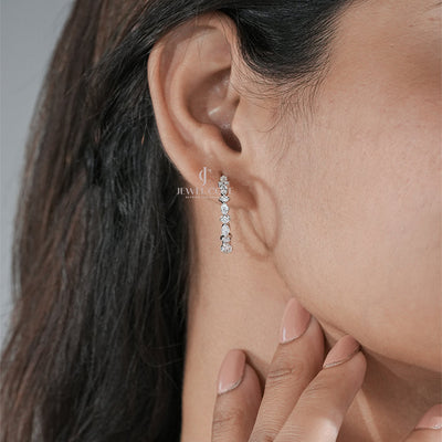 Elegant Hoop Earrings for Women – Sparkling White Gold Statement Jewelry