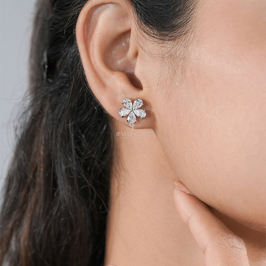 Blossom Pear Diamond Stud Earrings