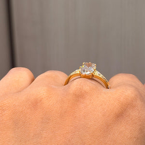 Elongated Cushion Vintage Ring | Lab Grown Diamonds | IGI Certified