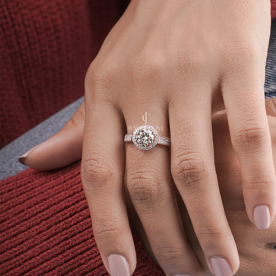 1.30 Carat Round Diamond Heroine Halo Ring
