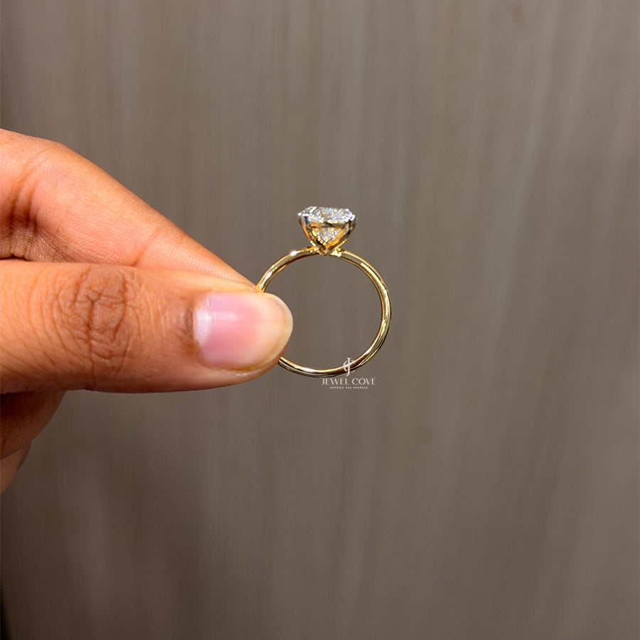 3CT Oval Solitaire Wedding Ring | Lab Grown Diamonds | IGI Certified