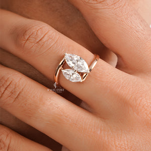 Two Marquise Solitaire Lab Diamond Engagement ring | Lab Grown Diamonds | IGI Certified