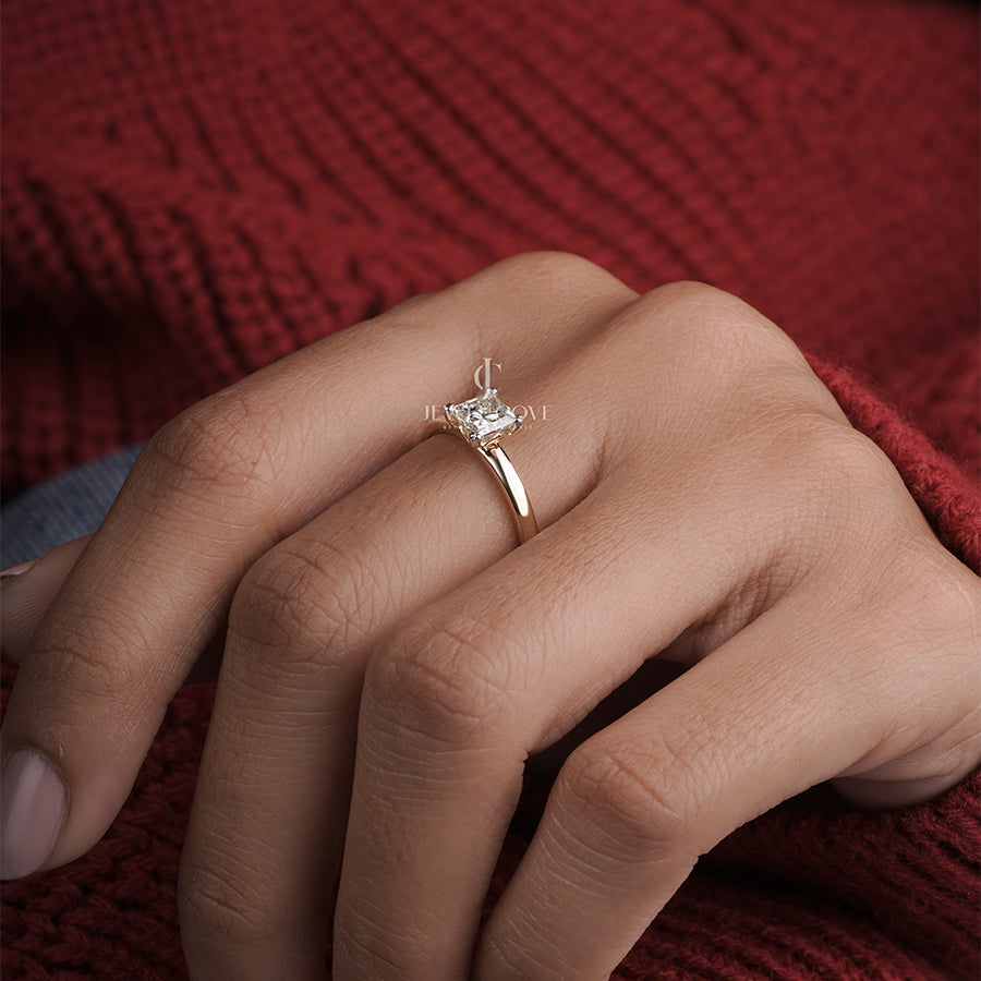 0.90 Carat Princess Diamond Lilac Dreams Solitaire Ring