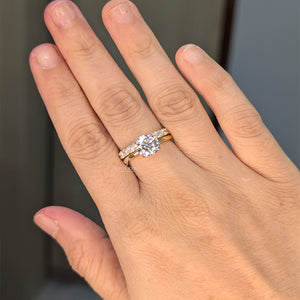 1.5CT Round Solitaire Lab Grown IGI Certified Ring | Matching Engagement Band | IGI Certified