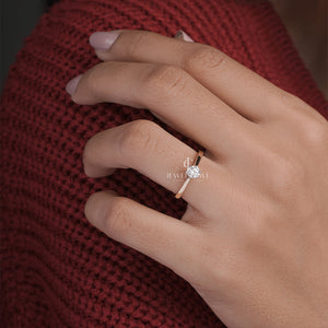 0.35tcw Round Moissanite Solitaire Ring | Rose Gold | IGI Certified | E-F Color | VVS- VS Clarity