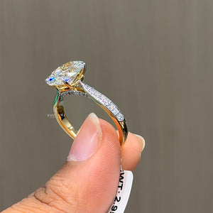 3CT Oval Solitaire Cathedral Setting Ring | Lab Grown Diamonds | IGI Certified