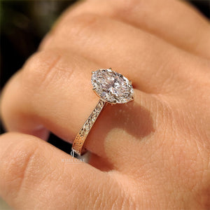 Oval Lab Diamond with Solitaire Hidden Gemstone Ring | IGI Certified