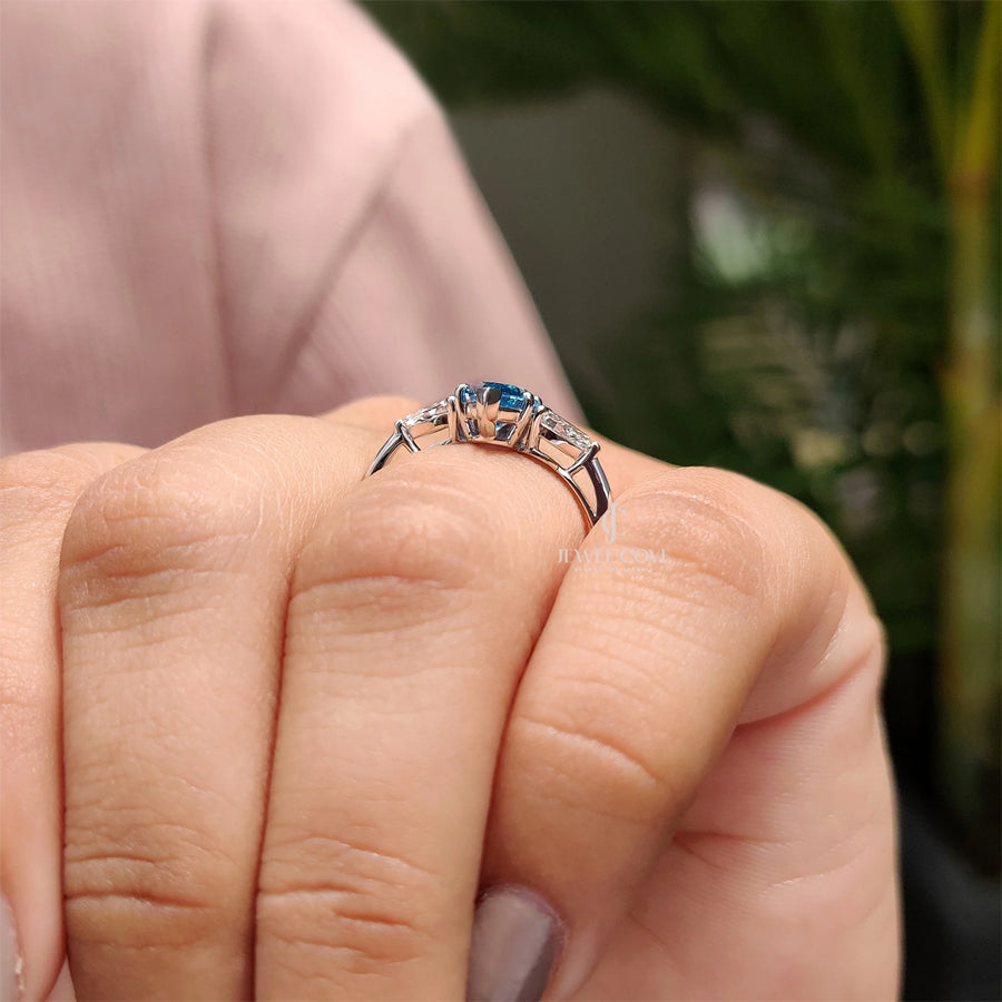 3 Stone Marquise Cut Diamond Engagement Ring | Lab Grown Diamonds | IGI Certified