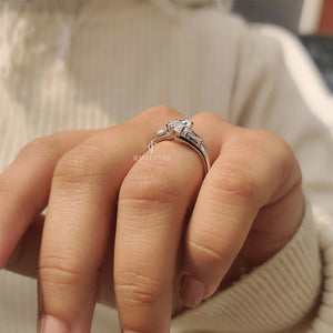 Marquise and Pear Engagement Ring | Moissanite Diamonds | GRA Certified