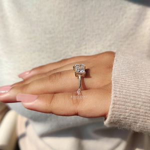 Toi Et Moi Engagement Ring With Princess And Pear Cut Diamond | Moissanite Diamonds | GRA Certified
