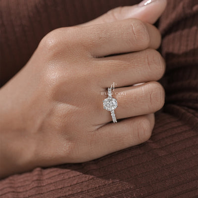 1.50 Carat Round Diamond Six Prong Solitaire With Side Stone Ring