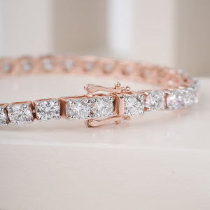 10K Rose Gold Round Tennis Bracelet | Lab Grown Diamond Jewellery | EF Color | VVS-VS Clarity | IGI Certificate
