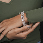 Delicate Pear Moissanite Diamond Bracelet Woman’s Wrist – Minimalist Jewelry Style