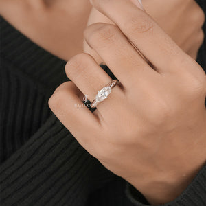 Round Solitaire 0.52tcw Moissanite Wedding Band | IGI Certified | E-F Color | VVS- VS Clarity
