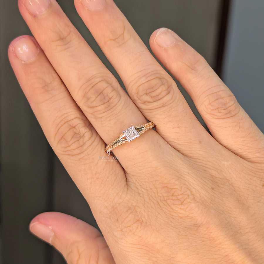 0.4CT Princess Solitaire Lab Grown Diamond Ring | Lab Grown Diamonds | IGI Certified