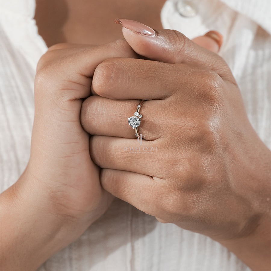 Delicate Diamond Ring in Gold Band – Perfect Engagement Jewelry