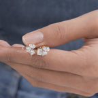 Multi Shape Moissanite Diamond Stud Earrings with Pear, Heart, and Emerald Cuts