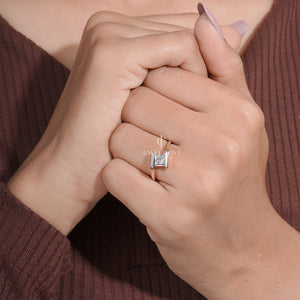 0.8CT Princess Solitaire Lab-Grown Shank Style Engagement Ring | IGI Certified | E-F Color | VVS- VS Clarity