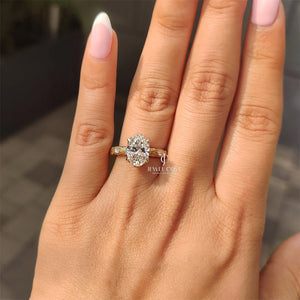 2CT Vintage Art Deco Oval Cut Diamond Ring | Lab Grown Diamonds | IGI Certified