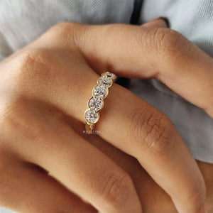 6 Stone Half Eternity Wedding Band | Lab Grown Diamond | IGI Certified