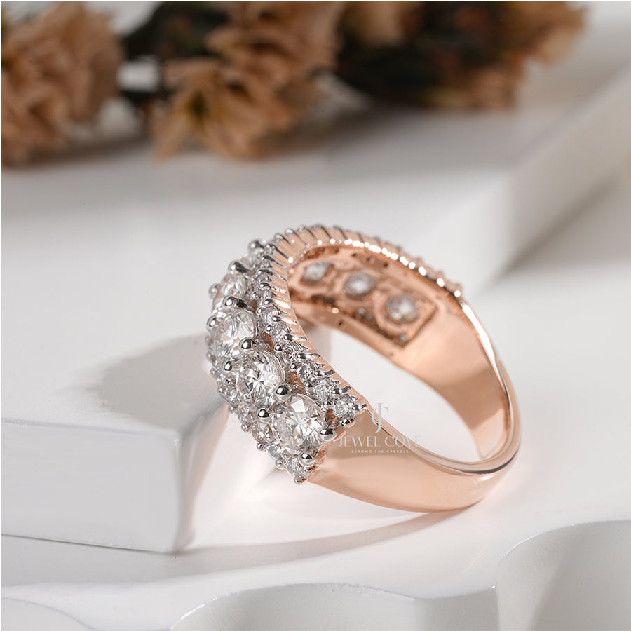 2.07ctw Emerald and Round Lab Grown Band | IGI Certified | E-F Color | VVS- VS Clarity