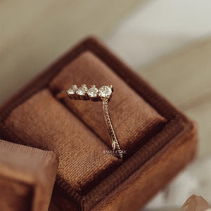 V Band Round vintage Bridal Ring Set Band | IGI Certified | Moissanite