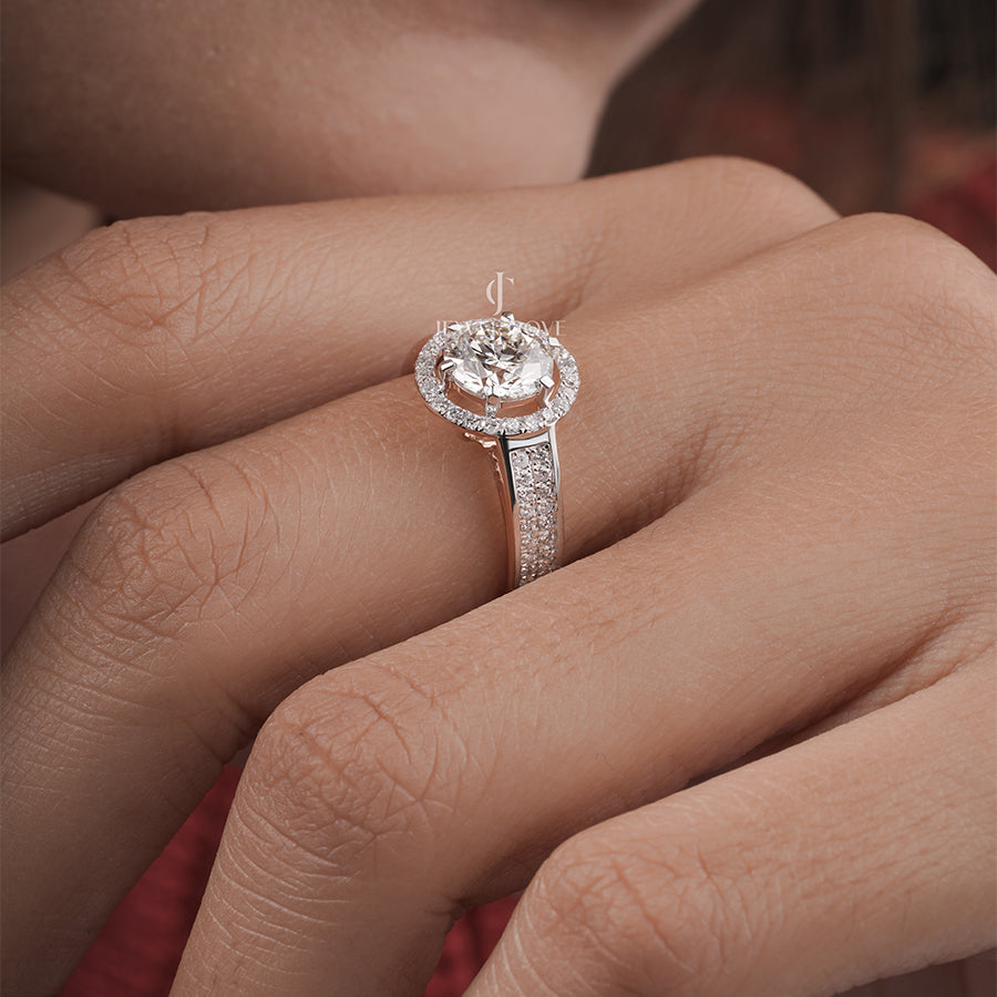 1.30 Carat Round Diamond Heroine Halo Ring