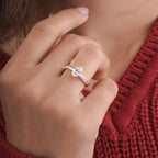 1.30ctw Oval Lab Diamond Engagement Ring | 1.25ct Center + Side Stones | IGI Certified