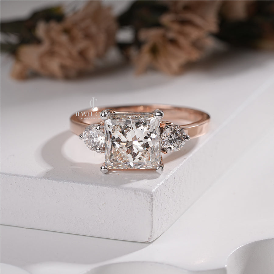 Luxury Princess-Cut Diamond Ring with Side Accents