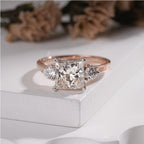Luxury Princess-Cut Diamond Ring with Side Accents
