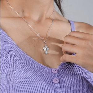 Delicate Moissanite Necklace | IGI Certified | E-F Color | VVS- VS Clarity | White Gold 14K