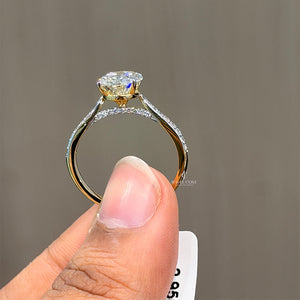 3CT Oval Solitaire Cathedral Setting Ring | Lab Grown Diamonds | IGI Certified