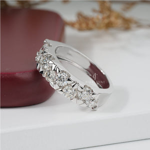 1.5 CT Round Lab Grown Wedding Band | IGI Certified | E-F Color | VVS/VS Clarity
