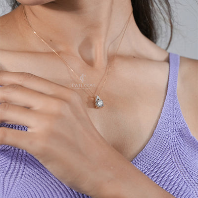 Luxury Solitaire Diamond Pendant with Accent Stones in Rose Gold (ONLY PENDENT)