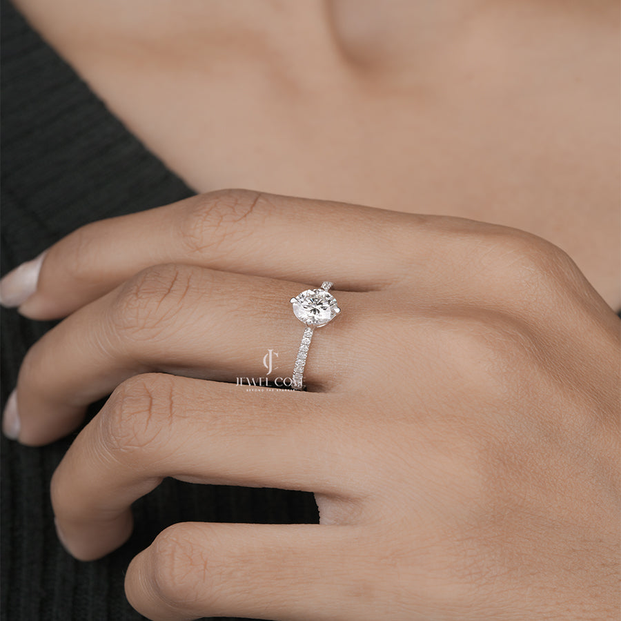 1.16tcw Round Solitaire Lab Grown Wedding Ring | IGI Certified | E-F Color | VVS- VS Clarity