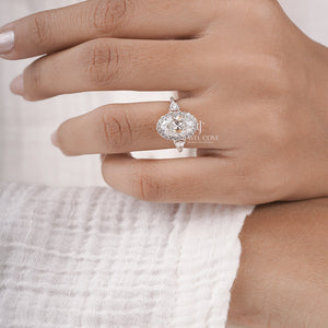 2.5CT Oval Halo Lab Grown Wedding Ring | IGI Certified | E-F Color | VVS- VS Clarity