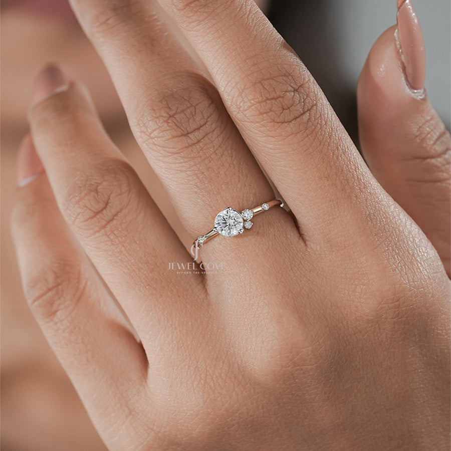 Delicate Diamond Ring in Gold Band – Perfect Engagement Jewelry