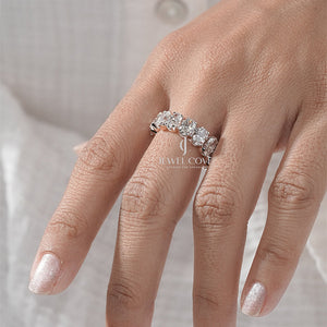 7CT Oval Moissanite Eternity Band | Rose Gold | IGI Certified | E-F Color | VVS- VS Clarity