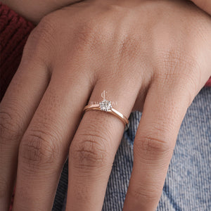0.35tcw Round Moissanite Solitaire Ring | Rose Gold | IGI Certified | E-F Color | VVS- VS Clarity
