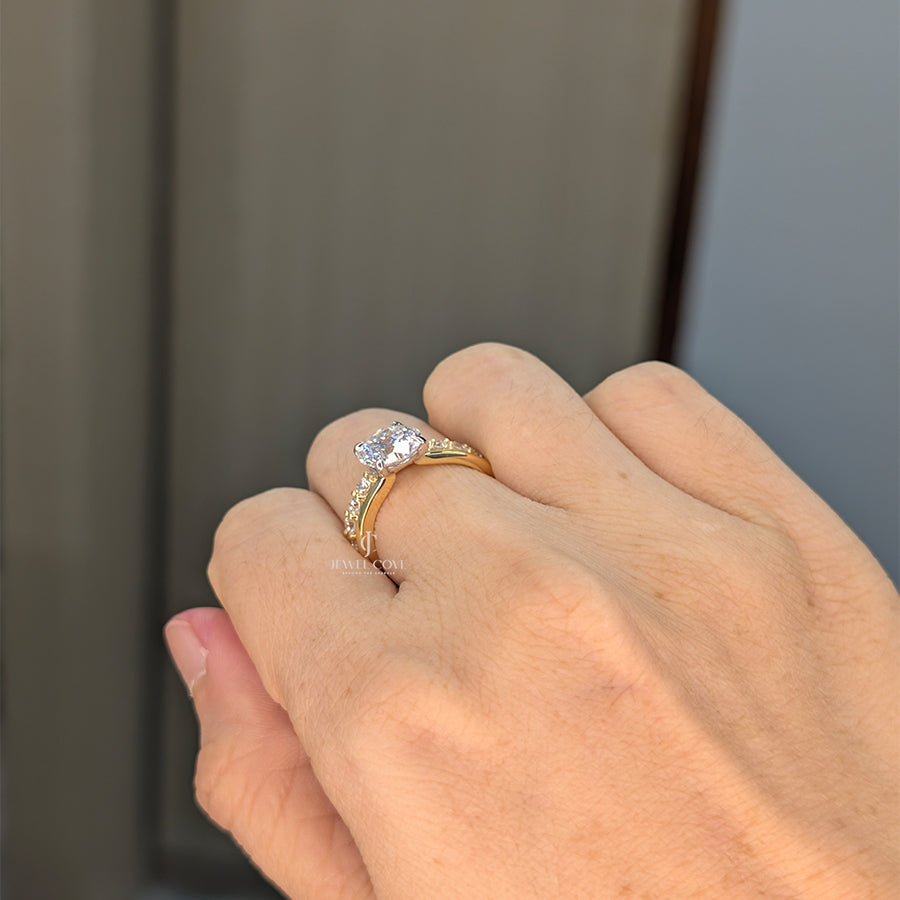 1.5CT Round Solitaire Lab Grown IGI Certified Ring | Matching Engagement Band | IGI Certified