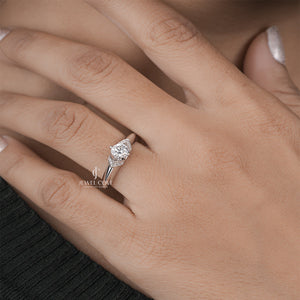 Round Solitaire 0.52tcw Moissanite Wedding Band | IGI Certified | E-F Color | VVS- VS Clarity