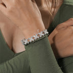 Delicate Pear Diamond Bracelet Woman’s Wrist – Minimalist Jewelry Style