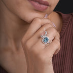 3.23tcw Two Stone Cushion Solitaire Lab Grown Ring | IGI Certified | E-F Color | VVS- VS Clarity