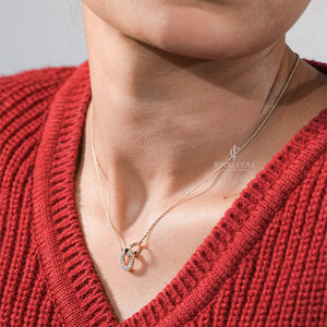 Open Circle Necklace With Chain Necklace | IGI Certified | E-F Color | VVS- VS Clarity